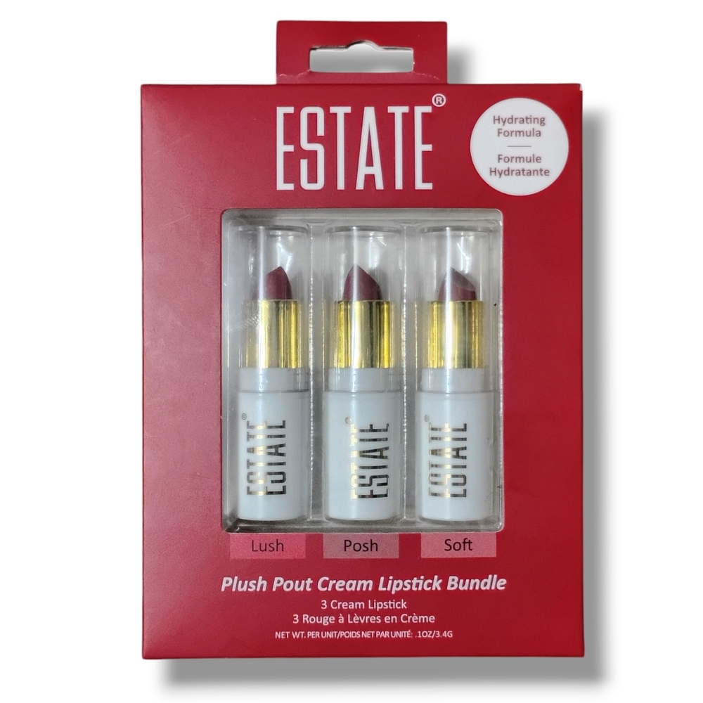ESTATE - Plush Pout Hydrating Cream Lipstick Trio Set